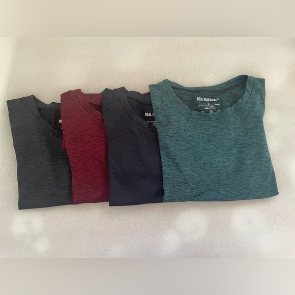 NWOT REAL ESSENTIALS Men’s Super Stretchy Four colors T-Shirts Size S - Picture 5 of 10